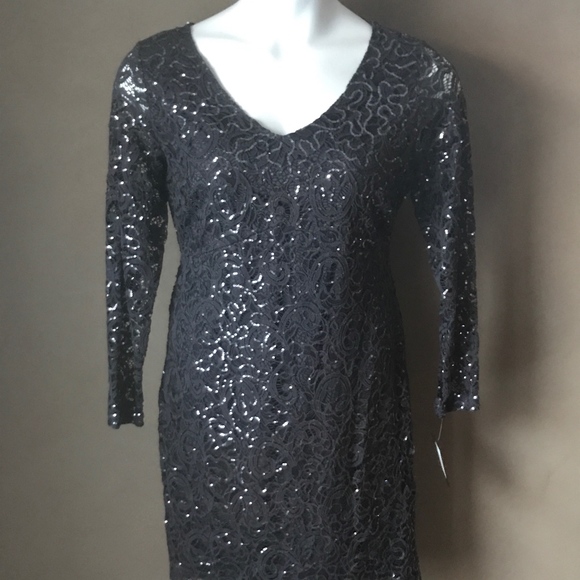 Marina Lace Sequin Dress Cutout Back - Picture 3 of 5
